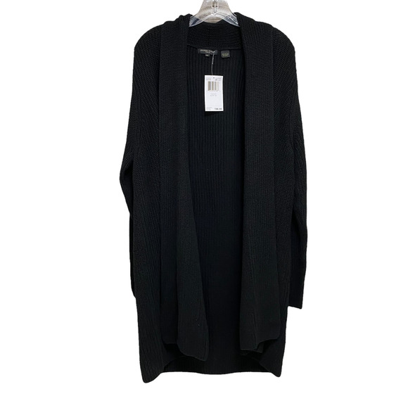 JEANNE PIERRE Sweaters - Jeanne Pierre Woman Long Black Open Front Knit Sweater Cardigan 2X NWT